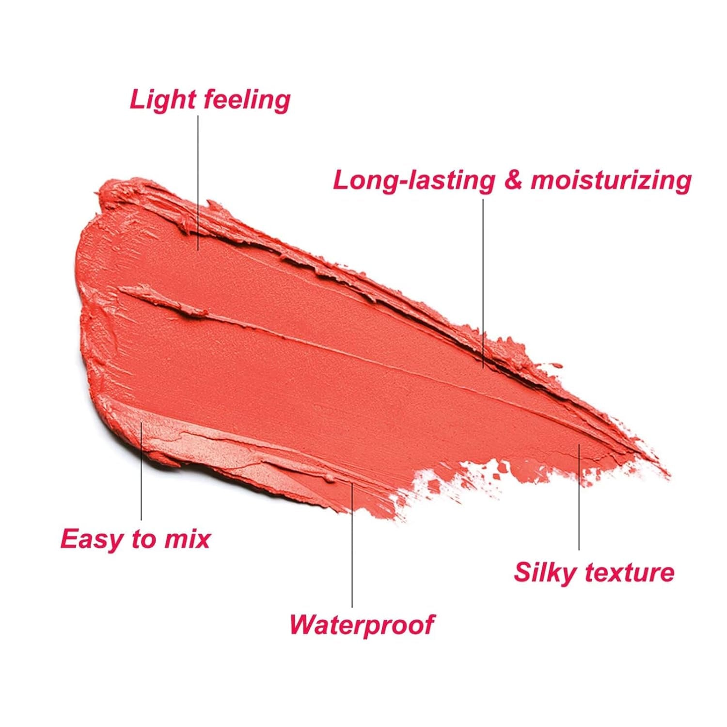 Multi-Use Makeup Blush Stick,Beauty Solid Moisturizer,Waterproof Natural Nude Makeup,Tinted Solid Moisturizer Stick for Eyes Lips Cheek(1#Shy Pink)