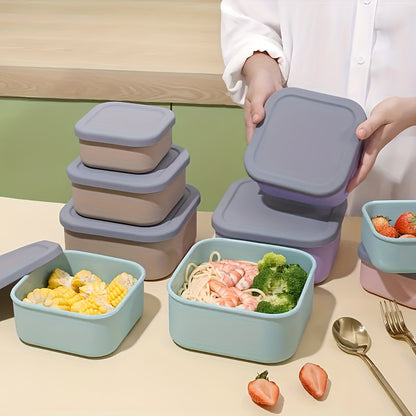 3pcs Silicone Food Storage Set - Microwave & Freezer Safe, Perfect for Lunch Boxes, Baking, and Outdoor Camping