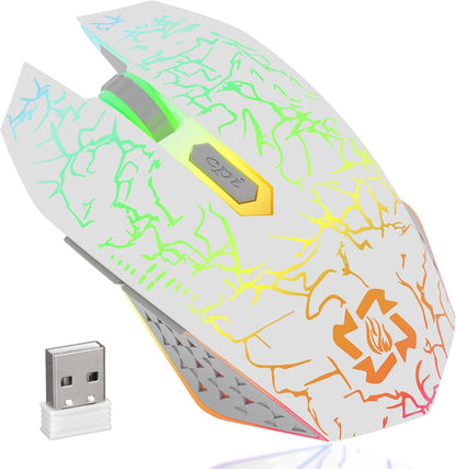 Bluetooth Wireless Gaming Mouse, 2.4G Cordless RGB Rechargeable PC Game Mouse, Black