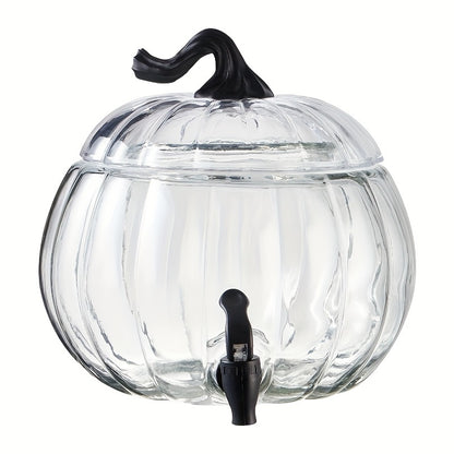 Classic Pumpkin Style Dispenser, Holds Up To 1.5 Gallon Of Cold Beverage, Cold Drinks Only, Hand Wash Only, Item Included:glass Body And Lid, Plastic Spigot, Plastic Knob, Silicone Rings.