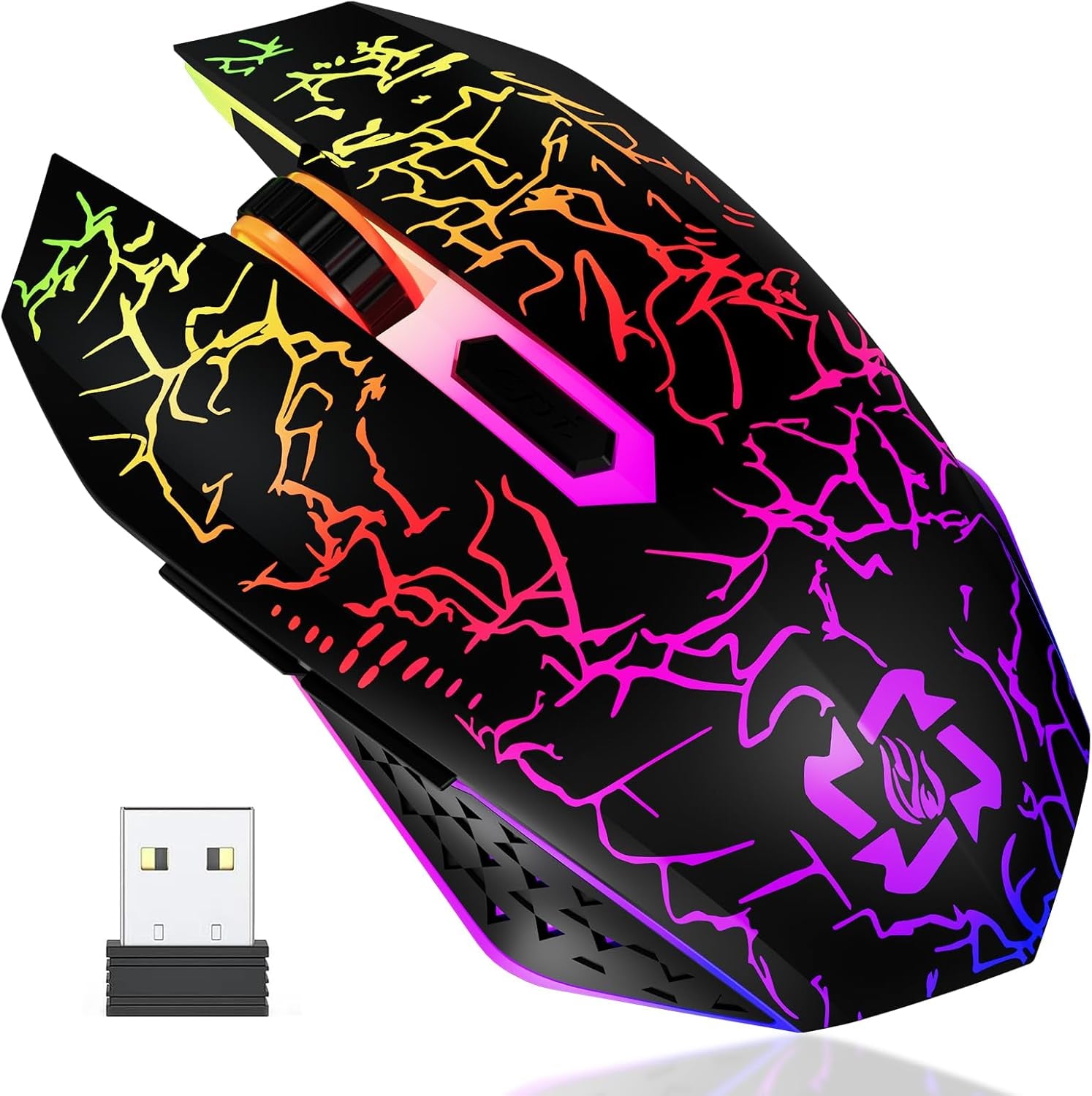 Bluetooth Wireless Gaming Mouse, 2.4G Cordless RGB Rechargeable PC Game Mouse, Black