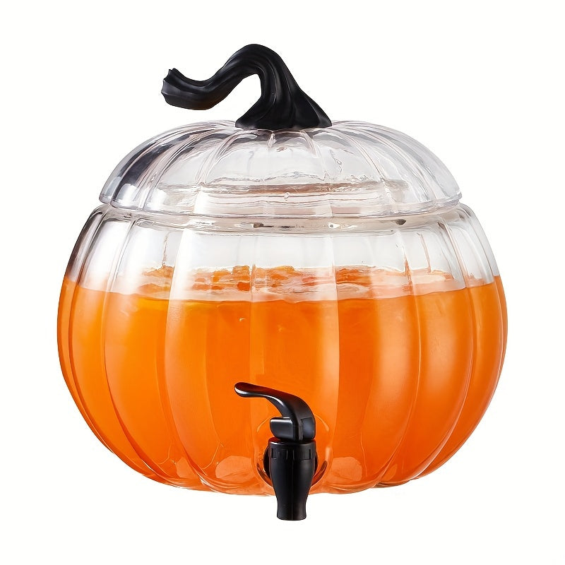 Classic Pumpkin Style Dispenser, Holds Up To 1.5 Gallon Of Cold Beverage, Cold Drinks Only, Hand Wash Only, Item Included:glass Body And Lid, Plastic Spigot, Plastic Knob, Silicone Rings.