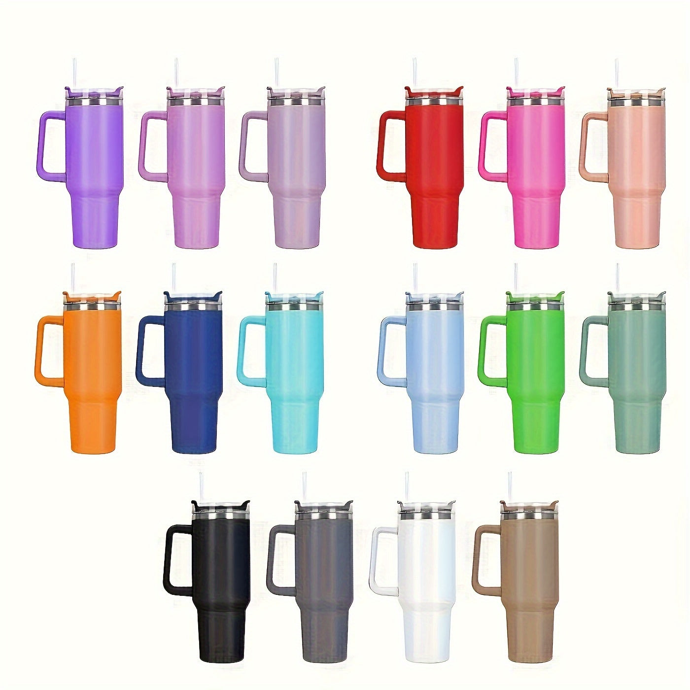 1pc Stainless Steel Straw Cup Thermocooler - Double-Walled Insulated Vacuum Flask With Handle And Straw For Hot And Cold Beverages, Reusable Tumbler For Maximum Temperature Control