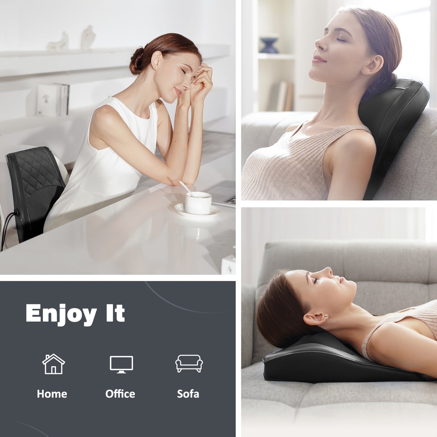 Heating Acupressure Neck Massager – Deep Tissue Kneading Electric Massager for Neck, Shoulder, Back & Legs