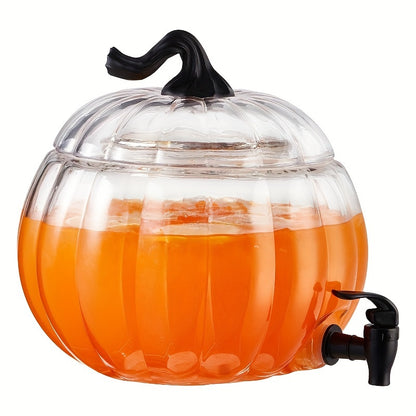 Classic Pumpkin Style Dispenser, Holds Up To 1.5 Gallon Of Cold Beverage, Cold Drinks Only, Hand Wash Only, Item Included:glass Body And Lid, Plastic Spigot, Plastic Knob, Silicone Rings.