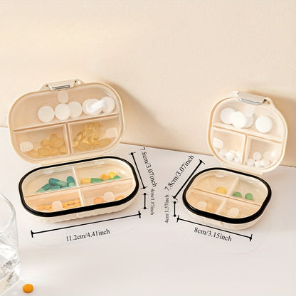 Portable sealed seven-compartment pill storage box, can record time divided into large and small two models. Can be used as fish oil, vitamins, pills storage box. Travel Pill Box