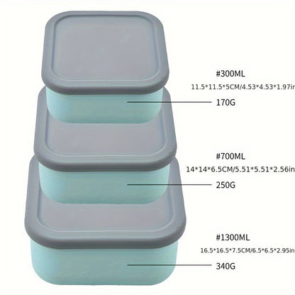 3pcs Silicone Food Storage Set - Microwave & Freezer Safe, Perfect for Lunch Boxes, Baking, and Outdoor Camping