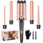 PRO Waver Curling Iron Wand,  5 in 1 Curling Wand Set with 3 Barrel Hair Crimper for Women, Fast Heating Hair Wand Curle