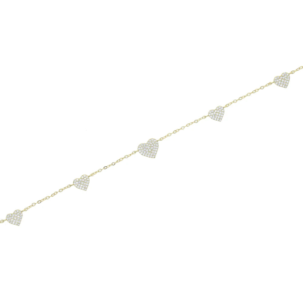 High Quality Micro Pave White CZ Heart Charm Link Chain Necklace Minimal Delicate Fashion Jewelry