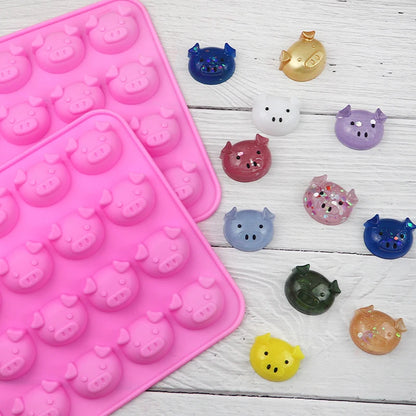 Cartoon Silicone Mold For Baking Stitch Bear Mouse Cat Pig Duck Chocolate Soap Mould Animal Cake Decorating Tool Cupcake Topper