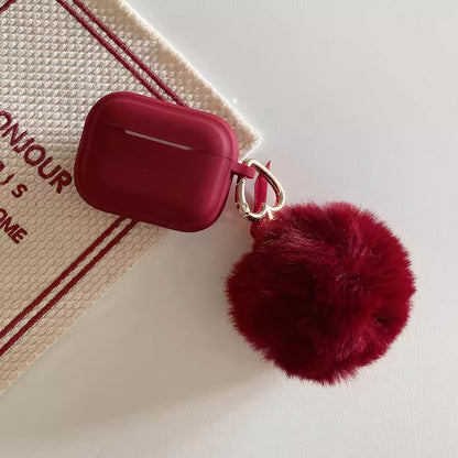 Soft Plush Fluffy Sphere For AirPods 1/2/3 Pro 2 Silicone Protective Case Suitable Ladies For AirPods 4