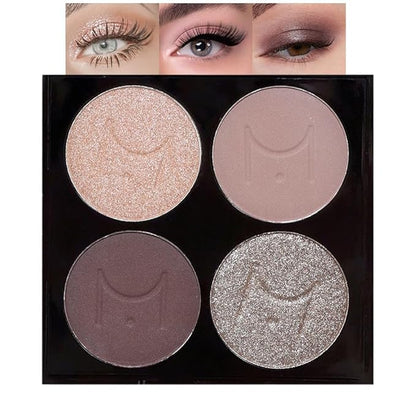 6 Color Eyeshadow Palette – Nude, Pink, Mauve, Rose Gold, Coffee & Black | Shimmer & Matte Travel Makeup