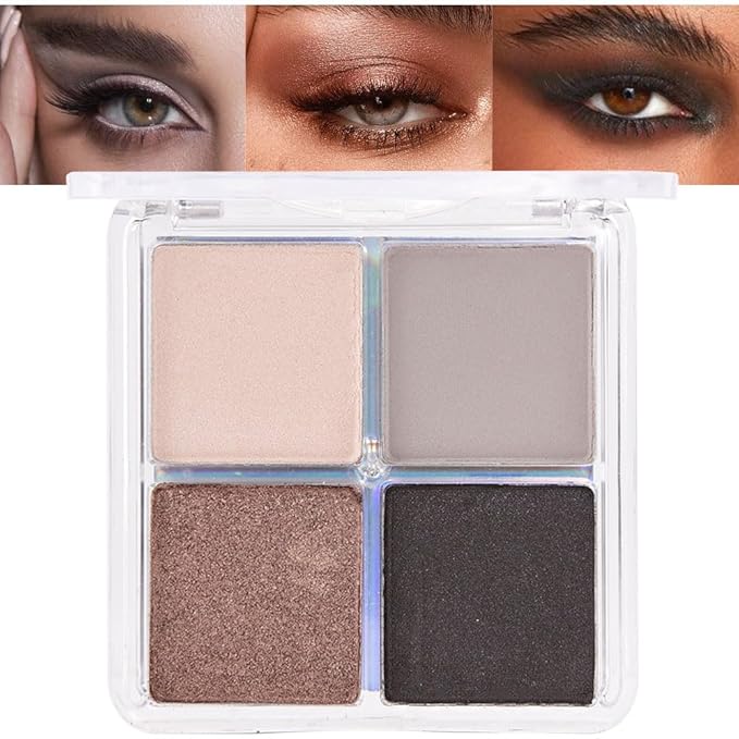 6 Color Eyeshadow Palette – Nude, Pink, Mauve, Rose Gold, Coffee & Black | Shimmer & Matte Travel Makeup