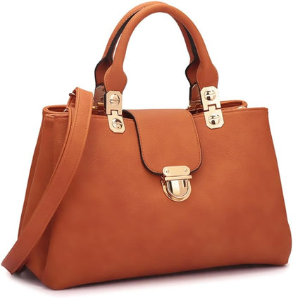 Women Satchel Handbags Top Handle Purse Medium Tote Bag Vegan Leather Shoulder Bag