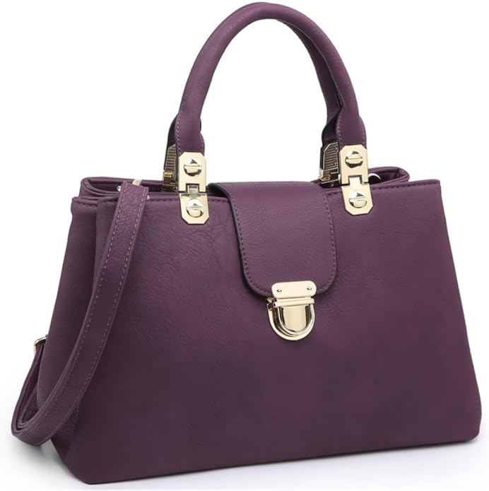 Women Satchel Handbags Top Handle Purse Medium Tote Bag Vegan Leather Shoulder Bag