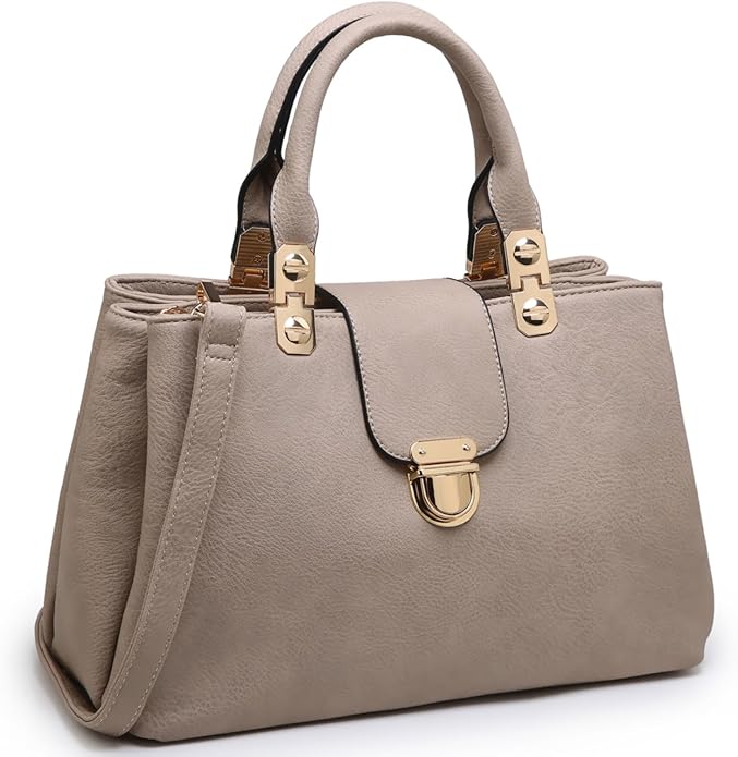 Women Satchel Handbags Top Handle Purse Medium Tote Bag Vegan Leather Shoulder Bag