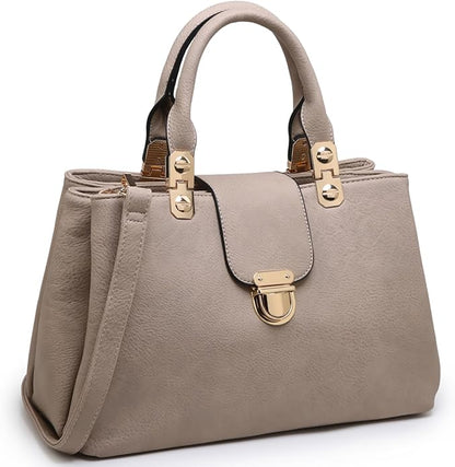 Women Satchel Handbags Top Handle Purse Medium Tote Bag Vegan Leather Shoulder Bag