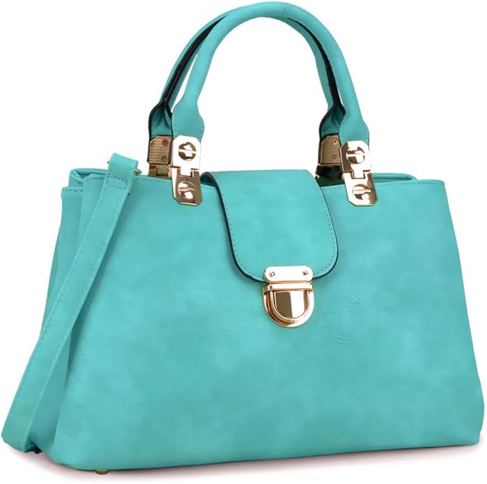 Women Satchel Handbags Top Handle Purse Medium Tote Bag Vegan Leather Shoulder Bag