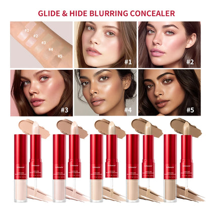 GlideHide Blurring Concealer | Dual Formula Liquid & Balm | Creamy Texture, Dark Circle & Wrinkle Coverage, Long-Lasting