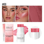 Blush Contour Highlighter Stick for Cheeks Eyes Lip Lightweight Dewy Finish Blush Stick Contour Natural Blusher Stick Makeup Set
