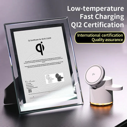 Qi2 Wireless Charger 3-in-1 Fast Charging Station Stand Folding Holder for iPhone16 15 14 ProMax Airpods Apple Watch