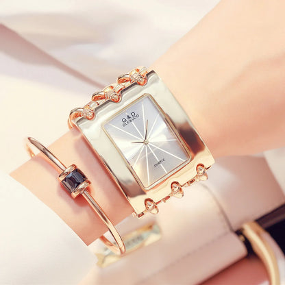 Women Luxury Brand Watch Dress Rhinestone Women Wristwatches Stylish Gold Female Watches for Women