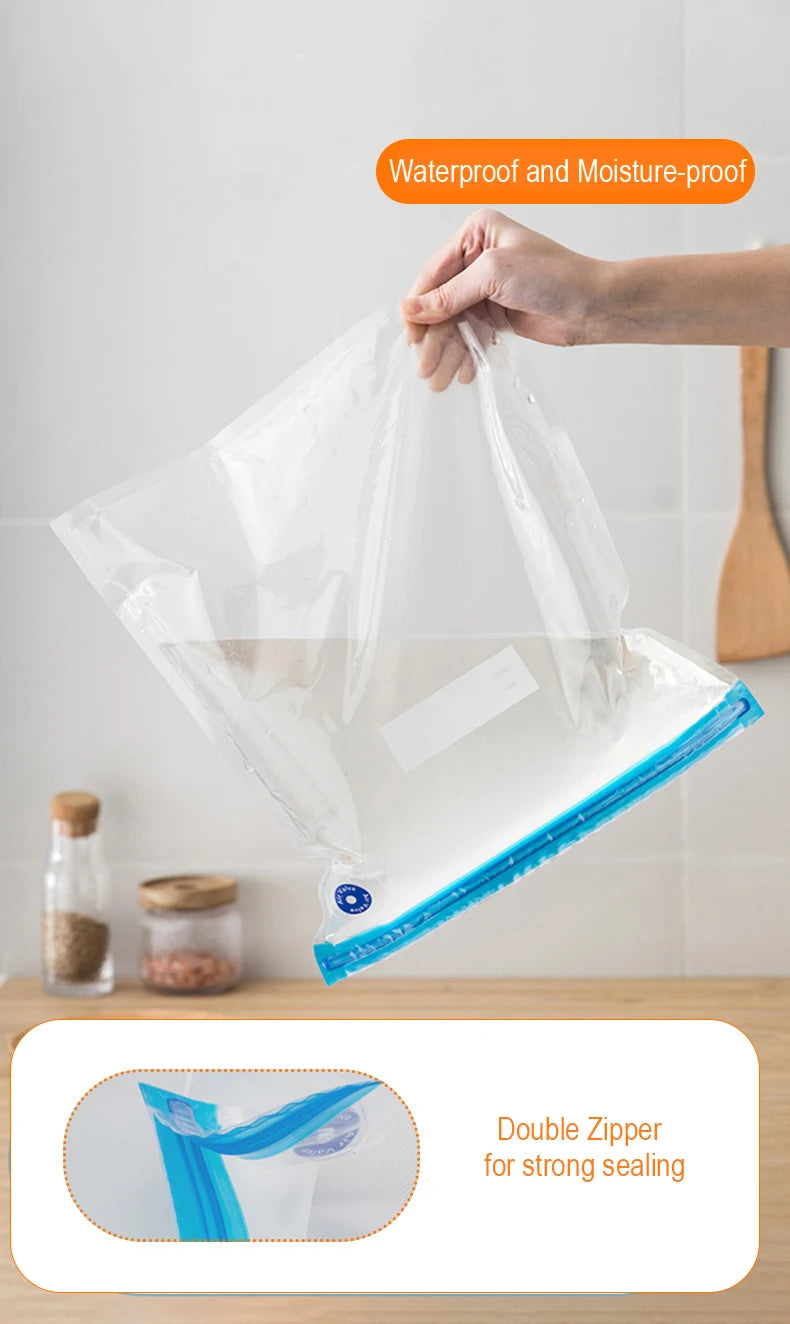 Vacuum Bag Vacuum Zipper Bags Reusable Food Storage Bags For Vacuum Sealer 5pcs / 10pcs lot Food Packer Bags Keep Food Fresh