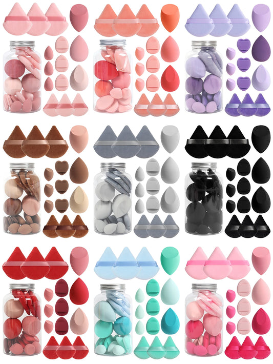 15-Piece Makeup Puff & Sponge Set – Loose Powder Puffs, Mini Makeup Eggs & Air Cushion Applicators