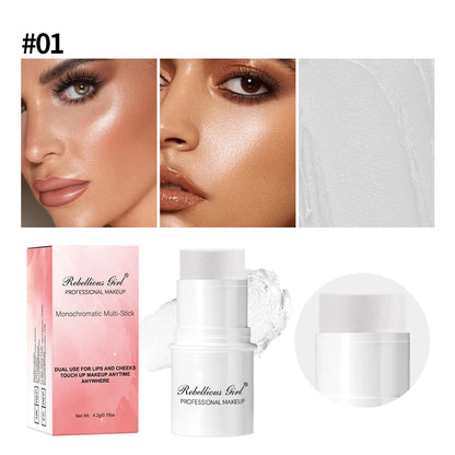 Blush Contour Highlighter Stick for Cheeks Eyes Lip Lightweight Dewy Finish Blush Stick Contour Natural Blusher Stick Makeup Set
