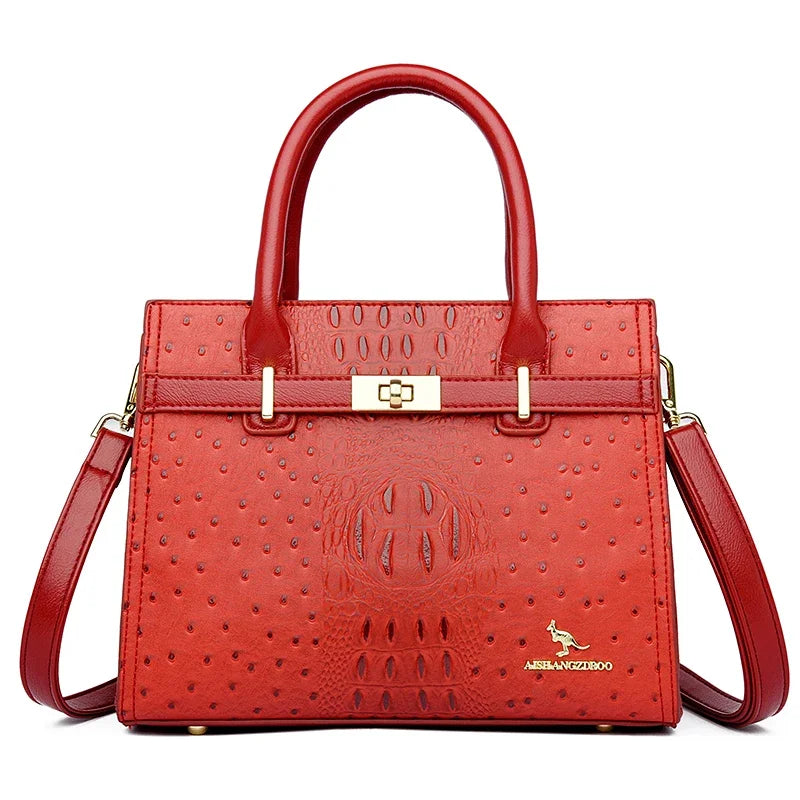 3-layer Women Single Shoulder Bag Soft Leather Designer Handbag Brand Tote Bag Large Capacity Casual Women Handbags