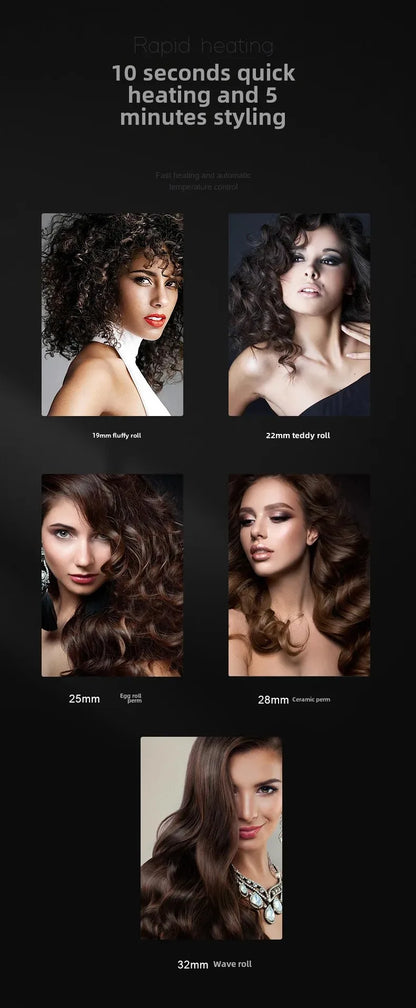 Curling Iron Large Wave Women's Hair Damage-Free Lazy Hair Styling 32mm Bangs Small Size Hairdressing Tools