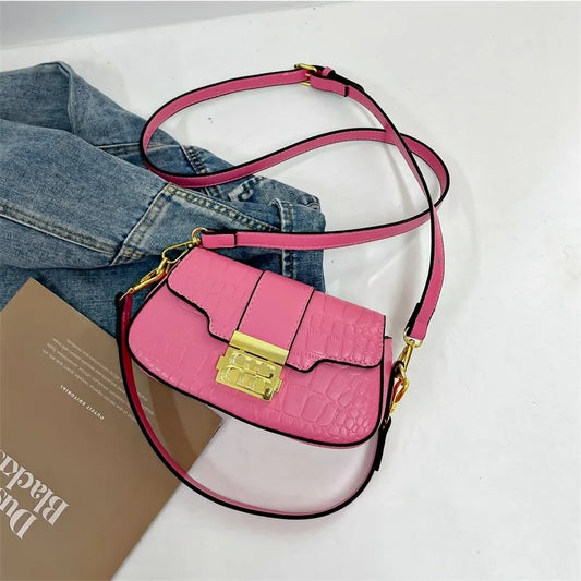 Designer Women's Leather Messenger Bag Elegant Crossbody Shoulder Handbag Luxury Ladies Tote Purse