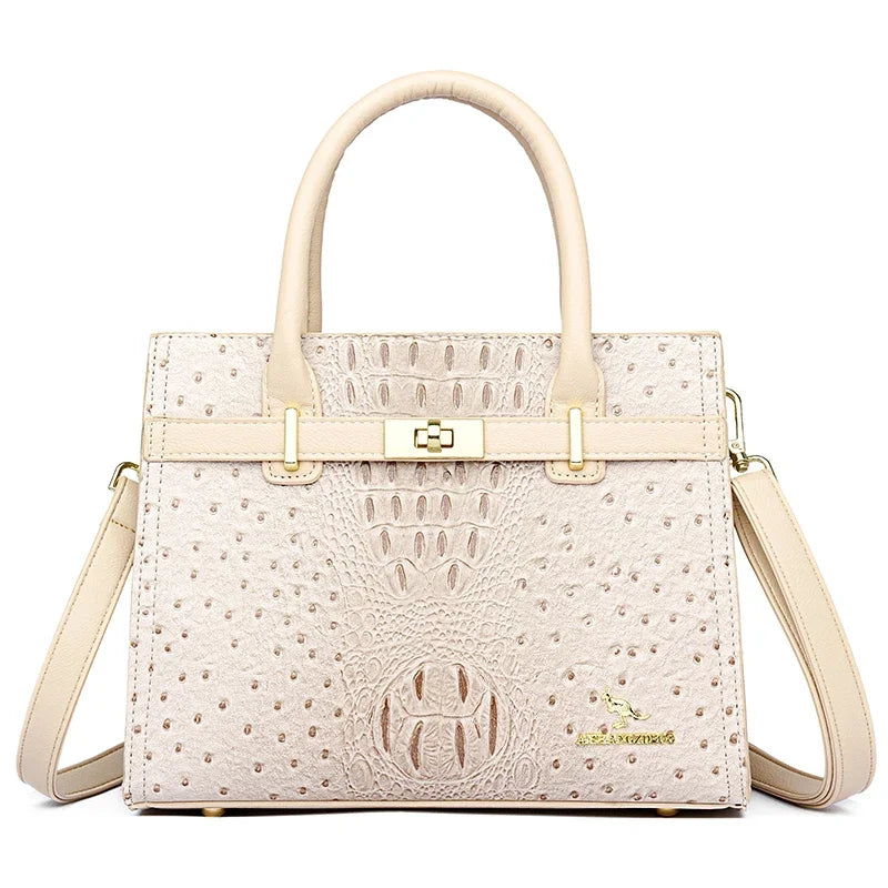 3-layer Women Single Shoulder Bag Soft Leather Designer Handbag Brand Tote Bag Large Capacity Casual Women Handbags
