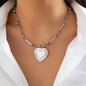 Punk Big Heart Pendant Necklace for Women Fashion Goth Metal Choker Necklace Charm Party Jewelry On The Neck Gifts