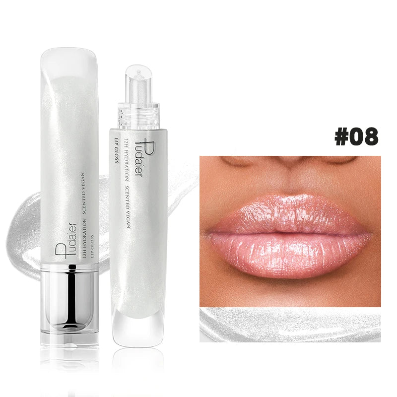 Lip Plumping Shimmer Mirror Water Lip Gloss Glitter Waterproof Moisturizing