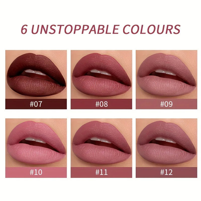 Matte Lipgloss&lip Liner Set 12 Colors Waterproof Luquid Lipstick High Pigmented Long Lasting Waterproof Lips Makeup