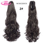 Water Wave Claw Clip In Ponytail Hair Extension Ombre Color Curly Wavy Synthetic Ponytail Extension Hair For Women Pony Tail