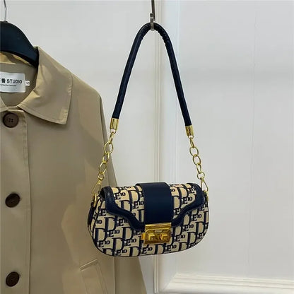 Contrast Saddle Crossbody Bag – Women's Chain Shoulder Handbag