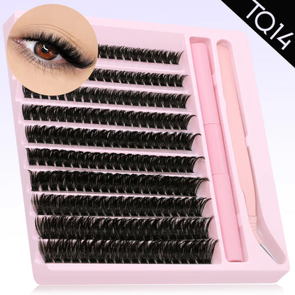 Eyelash Clusters Kit DIY Lash Extension Kit Lash Bond And Seal And Eyelash Tweezers With Waterproof Strong Hold