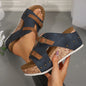 Women's Summer Platform Wedge-heeled Sandals Plus Size Comfortable Casual Outdoor Open Toe Beach Slippers