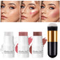 Blush Contour Highlighter Stick for Cheeks Eyes Lip Lightweight Dewy Finish Blush Stick Contour Natural Blusher Stick Makeup Set