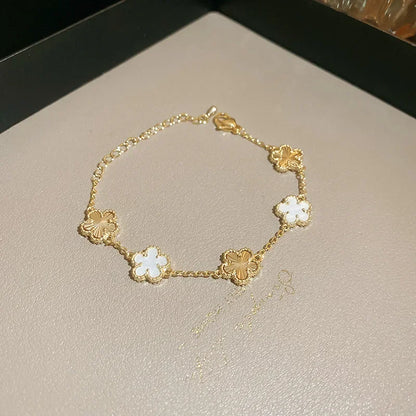 Shell Stone Flower Bracelet for Women Personalized Stainless Steel Bracelet