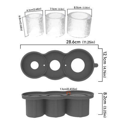 Silicone Tumbler Cup Ice Cube Tray Cylinder-Shaped with Lid Ice Cube Maker Mold Tumbler Cup Accessories for Stanley Cup 20-40oz