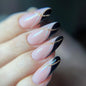 24pcs Detachable Almond French False Nails DIY Glitter Design Press on Nails Fake Nials DIY Manicure Nail Tips