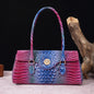 Multicolor Crocodile Pattern Fashion Handheld Stick Bag Large Capacity One Shoulder Underarm Bag Women's Luxury Handbag