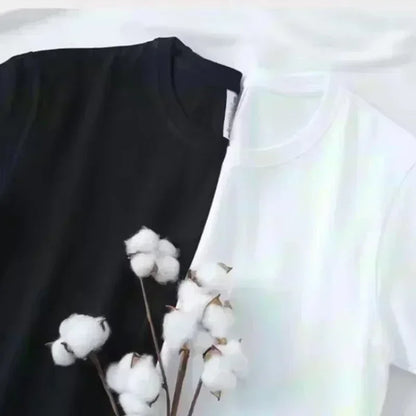 Women's Fashionable Casual Versatile Pattern Printed Round Neck Short Sleeved T-shirt Top