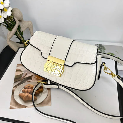 Designer Women's Leather Messenger Bag Elegant Crossbody Shoulder Handbag Luxury Ladies Tote Purse