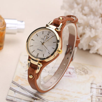 Women Watch Leather Strap Quartz Watches Ladies Casual Wristwatches Clock