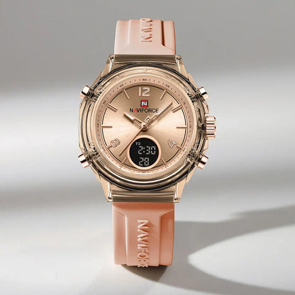 Women's Watch Outdoor Sports Waterproof Watches Dual Time Display Quartz Wristwatches Rubber Digital Clock