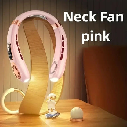 Portable Neck Fan,4000 mAh Cooling Airflow 5 Speeds Adjustable Bladeless Fan Hands Free Personal Wearable Rechargeable Battery